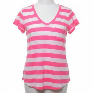 Y2K Pink White  Abercrombie & Fitch Women's stripe blouse  Size medium